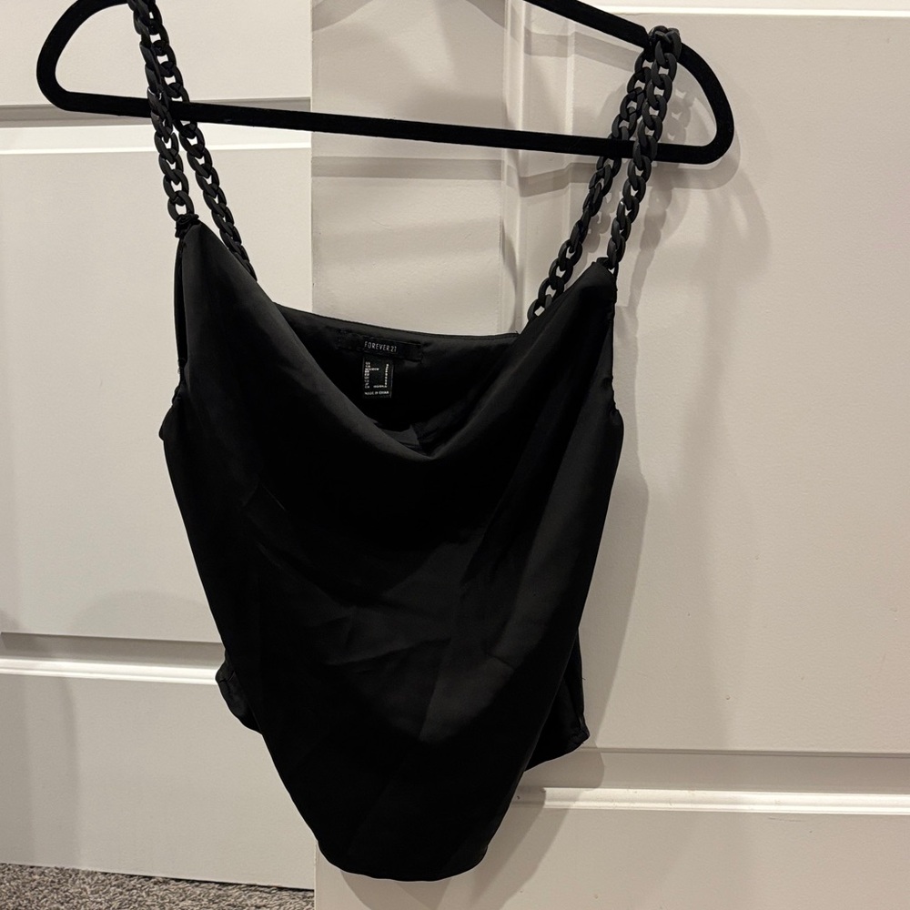 Forever 21 Black Chain Strap Camisole